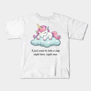 Unicorn taking a nap Kids T-Shirt